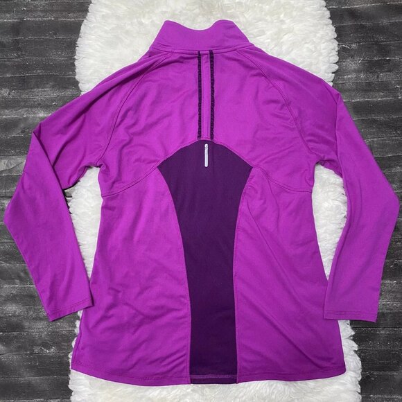CHAMPION C9 PURPLE COLORBLOCK QUARTER ZIP LONG SLEEVE GYM ACTIVE RUNNING OUTDOOR - Picture 3 of 6